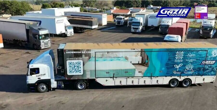 Imagem de compartilhamento para o artigo Carreta Show Room Gazin chega a Juína nesta quinta com linha completa de camas, colchões e acessórios direto da fábrica da MS Todo dia